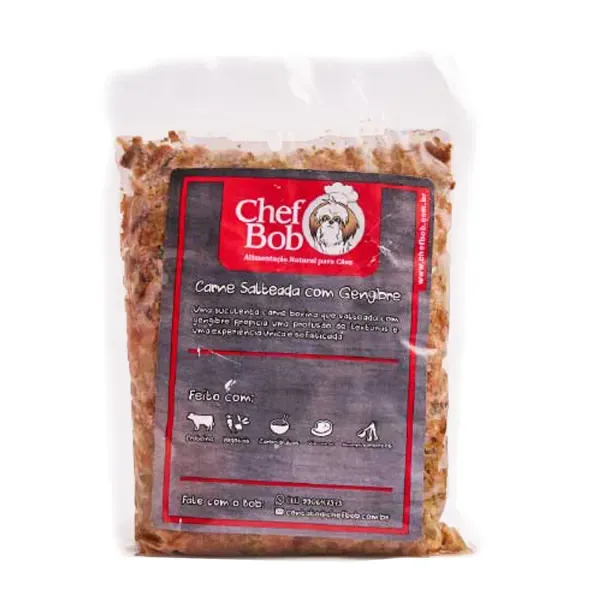 Alimentação Natural Chef Bob para Cães Arroz Carne Salteada com Gengibre 350 g